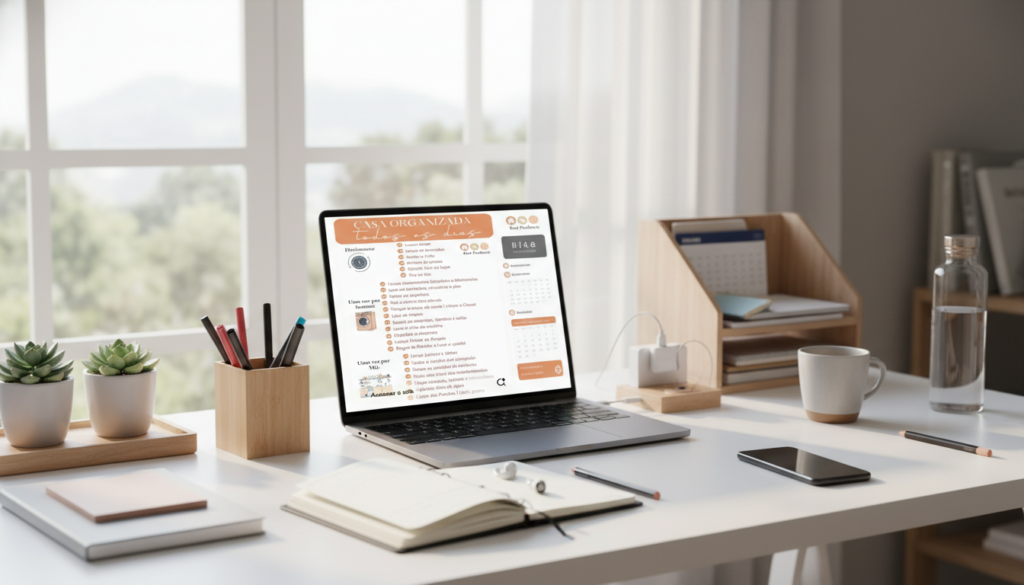 planejamento semanal de tarefas na organização da casa use um planner para rotinas ocupadas e manutenção do lar, integrando minimalismo doméstico
